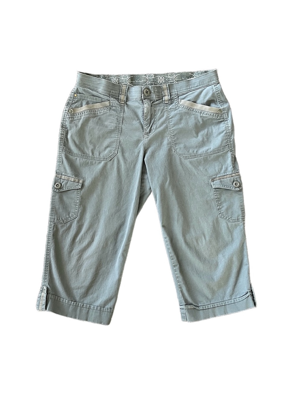 Gloria Vanderbilt Green Cropped Cargo Pants Size 6